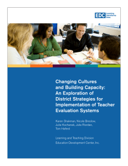 District Strategies for Implementation of Teacher Evaluation Systems