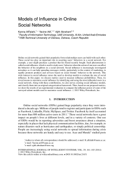 Models of Influence in Online Social Networks