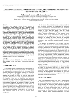 an enhanced model to estimate effort, performance and cost