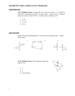 GEOMETRY FINAL EXAM STUDY PROBLEMS