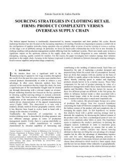 sourcing strategies in clothing retail firms