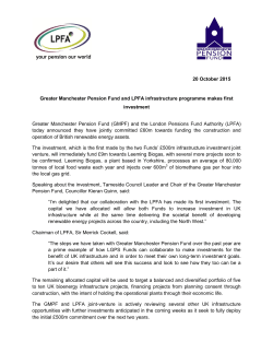 20 October 2015 Greater Manchester Pension Fund and LPFA