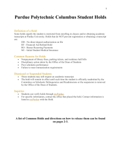 Purdue Polytechnic Columbus Student Holds