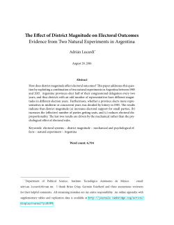 e Effect of District Magnitude on Electoral Outcomes Evidence from