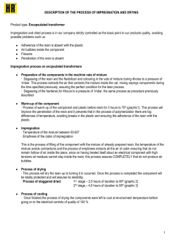 description of the process of impregnation and dried of the products