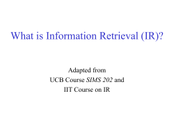 Information Organization and Retrieval