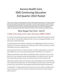 Aurora Health Care EMS Continuing Education 3rd Quarter 2014