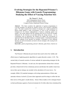 Evolving Strategies for the Repeated Prisoner`s Dilemma Game with