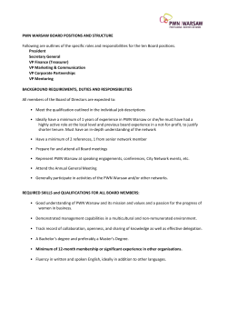 PWN WARSAW BOARD POSITIONS AND STRUCTURE Following