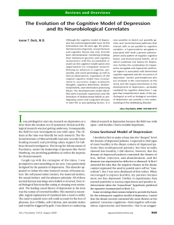 The Evolution of the Cognitive Model of Depression and Its