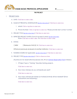 Animal Use Protocol Application Form