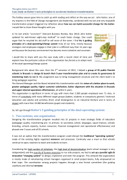 So, let`s go through Kotter`s 5 guiding principles of the dual