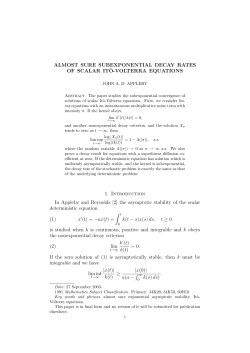 ALMOST SURE SUBEXPONENTIAL DECAY - DORAS