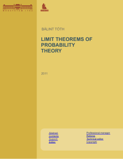 LIMIT THEOREMS OF PROBABILITY THEORY