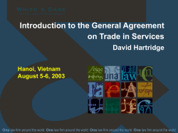 Introduction to the General Agreement on Trade and Services
