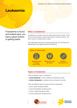 Leukaemia - Cancer Council NSW