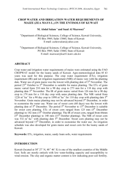 crop water and irrigation water requirements of maize (zea mays l.)