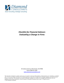 For Advisors Considering Exploring or Changing Investment Firms