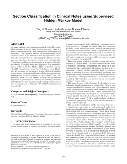 Section Classification in Clinical Notes using Supervised