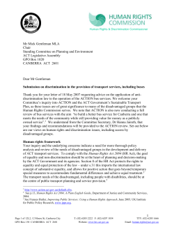 Exceptions - ACT Human Rights Commission