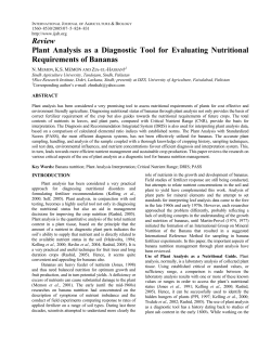 Review Plant Analysis as a Diagnostic Tool for Evaluating