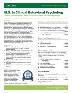 MS in Clinical Behavioral Psychology