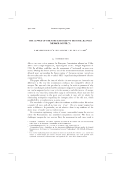 The Impact of the New Substantive Test in European Merger Control