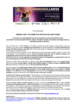 Final Press Bulletin RIMINIWELLNESS: THE SUMMER EXPLODES