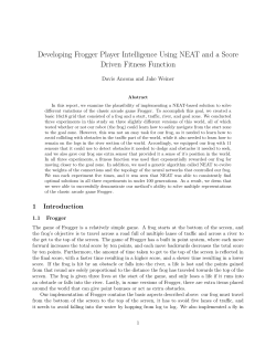Developing Frogger Player Intelligence Using NEAT and a Score