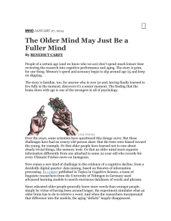 The Older Mind May Just Be a Fuller Mind