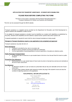 Application for Transport Assistance