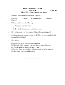 ASSIGNMENT QUESTIONS BIOLOGY Class: XII CHAPTER 1