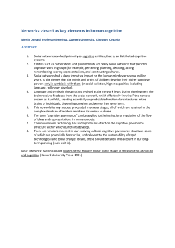 Networks Viewed as Key Elements in Human Cognition Science of