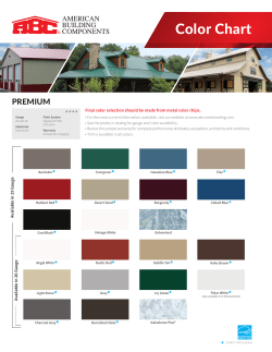 Color Chart - ABC Metal Roofing