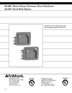 60-600 Motor Home Entrance Door Hardware 60