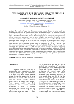 impact of storage temperatures and storage on reducing sugar