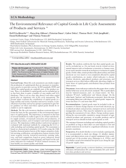 The Environmental Relevance of Capital Goods in Life Cycle