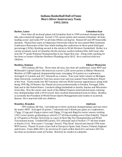Indiana Basketball Hall of Fame Men`s Silver Anniversary Team