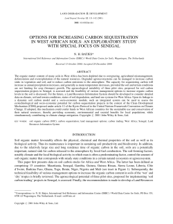 Options for increasing carbon sequestration in West African soils: an