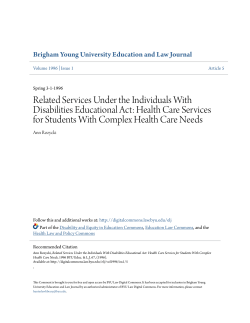 Related Services Under the Individuals With Disabilities Educational