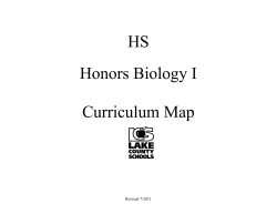 HS Honors Biology I Curriculum Map