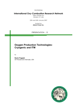Oxygen Production Technologies: Cryogenic and ITM