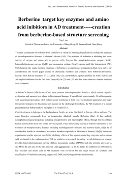 Berberine target key enzymes and amino acid inibitiors in AD