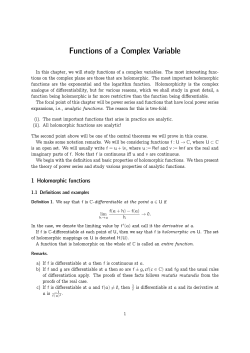 Functions of a Complex Variable