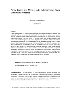 Partial Cartels and Mergers with Heterogeneous Firms