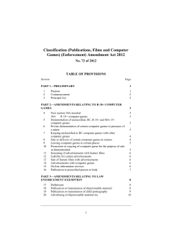 Classification (Publications, Films and Computer Games