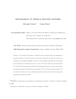 Identifiability of chemical reaction networks