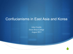 Confucianism in East Asia and Chos&ocirc;n Korea