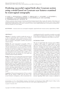 Predicting successful vaginal birth after Cesarean section using a