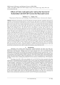 Effects of Citric Acid and Lactic Acid on the Survival